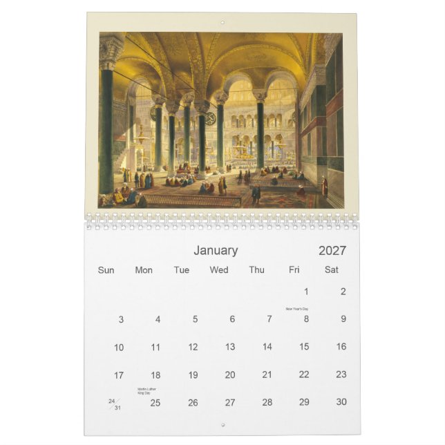 Calendario de Hagia Sophia (Jan 2027)