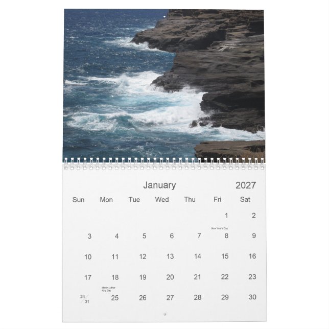 Calendario de Hawaii 2012 (Jan 2027)