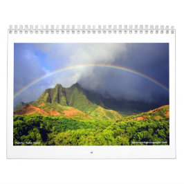 Calendario de Hawaii del valle de Kalalau