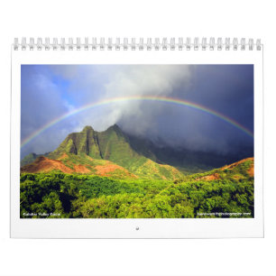 Calendario de Hawaii del valle de Kalalau