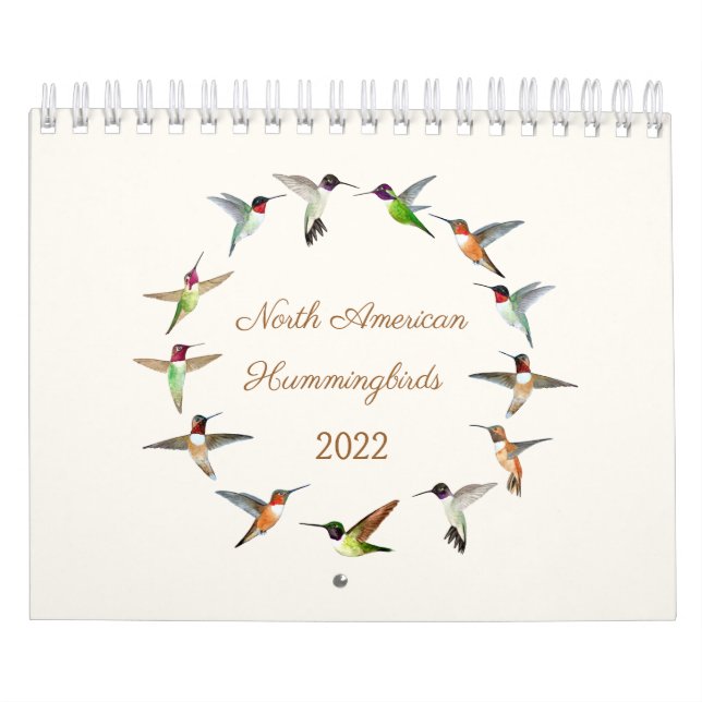 Calendario de Hummingbirds de Norteamérica (Tapa)