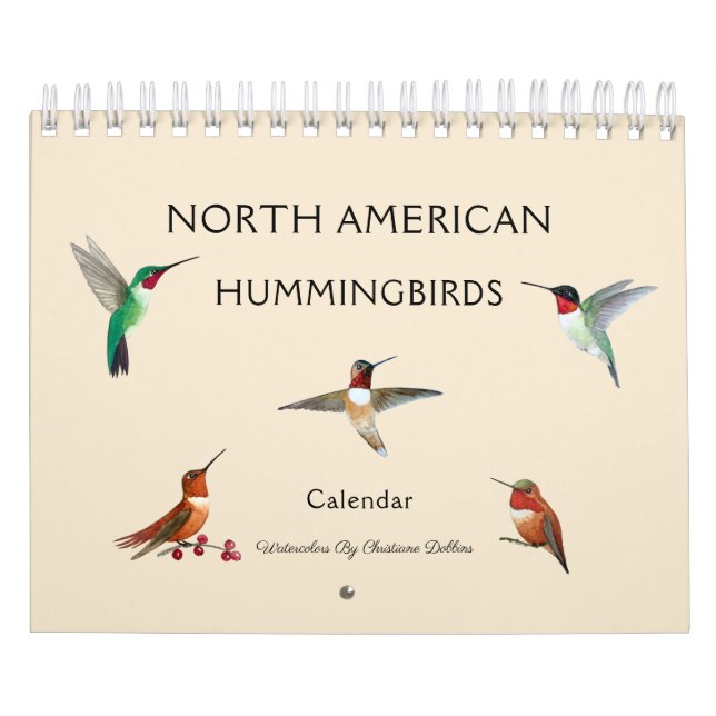 Calendario de Hummingbirds de Norteamérica (Tapa)