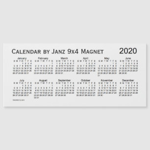 Calendario de Humo Blanco 2020 de Janz 9x4 Magnet
