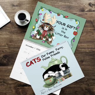 Calendario de humor de gatos divertidos 2026