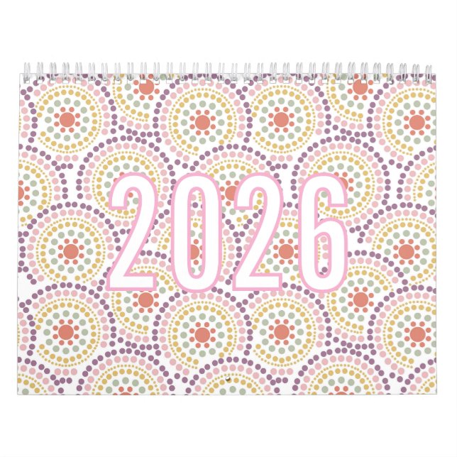 Calendario de ilustraciones con patrones pastel co (Tapa)
