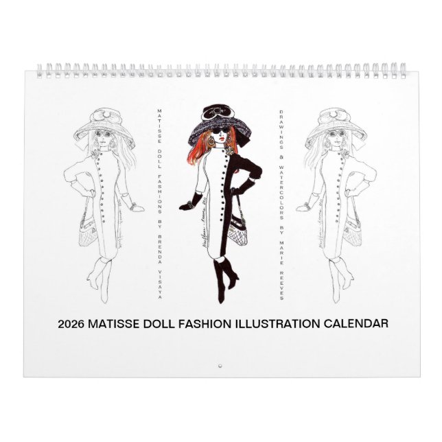 Calendario de ilustraciones de moda de muñecas Mat (Tapa)