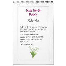 Calendario de Ilustraciones Florales Personalizada