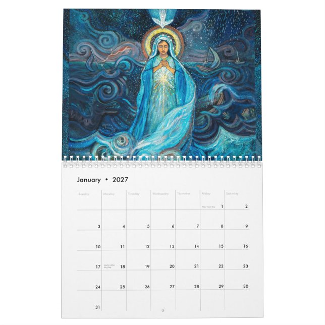 Calendario de imágenes católicas de la Beata Madre (Jan 2027)