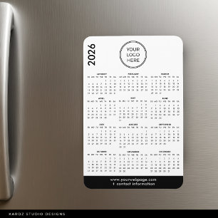 Calendario de imán de logotipo comercial 2026