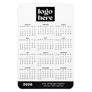 Calendario de imán de logotipo comercial 2026