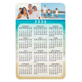 Calendario de imán fotográfico 4x6 2026 Año comple