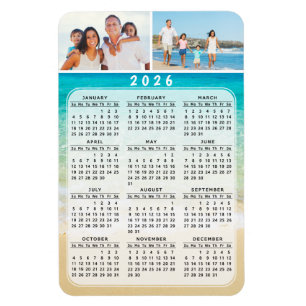 Calendario de imán fotográfico 4x6 2026 Año comple