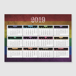 Calendario de imanes arco iris 2019
