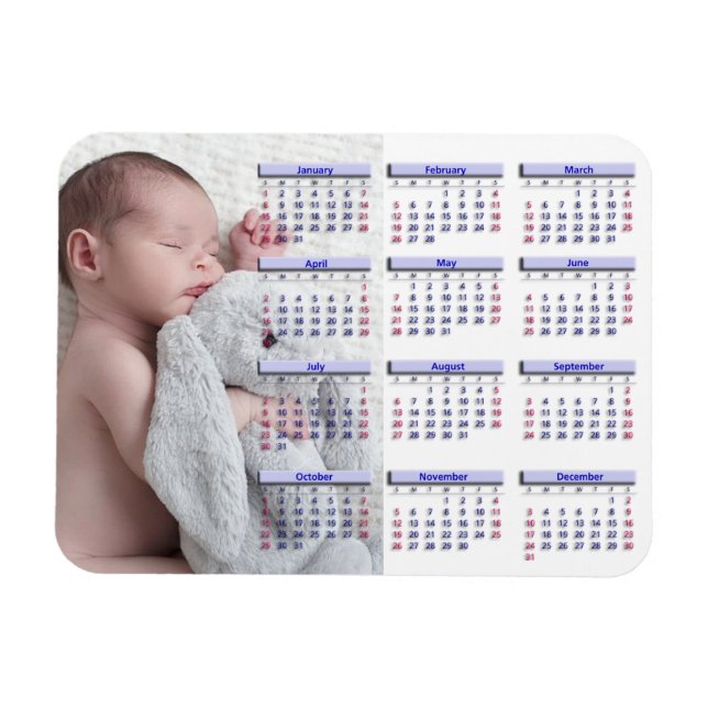 Calendario de imanes de mini refrigerador Persoanl (Horizontal)