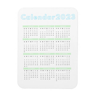 Calendario de imanes minimalista Pastel Blue Green