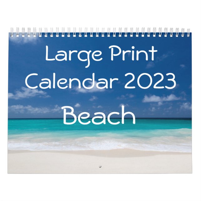 Calendario de impresión grande 2023 - Playa (Tapa)