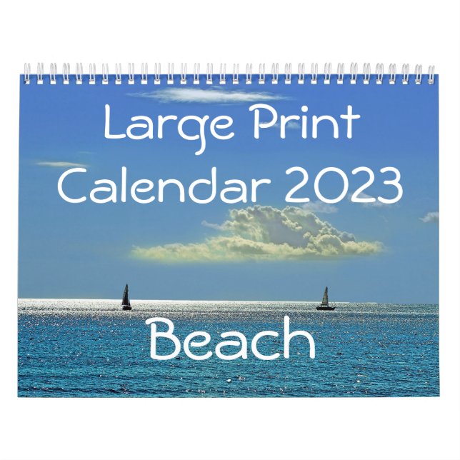 Calendario de impresión grande 2023 - Playa (Tapa)