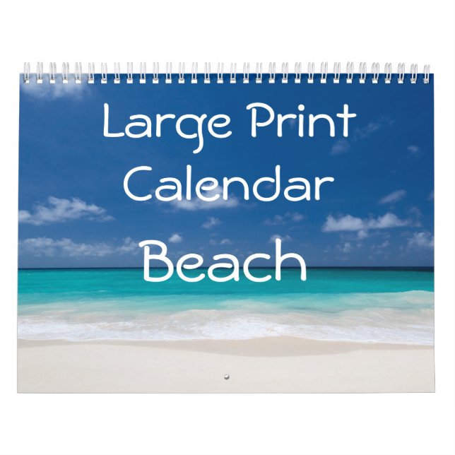 Calendario de impresión grande - Playa (Tapa)