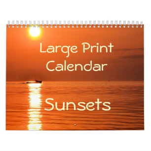 Calendario de impresión grande - Sunsets