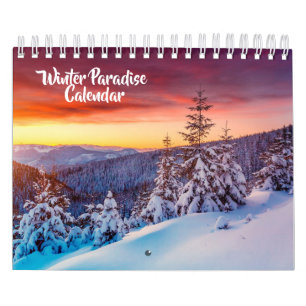 Calendario de invierno de tamaño pequeño paraíso