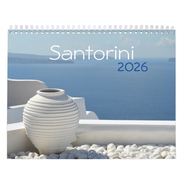 Calendario de Isla Griega de Santorini 2026 (Tapa)