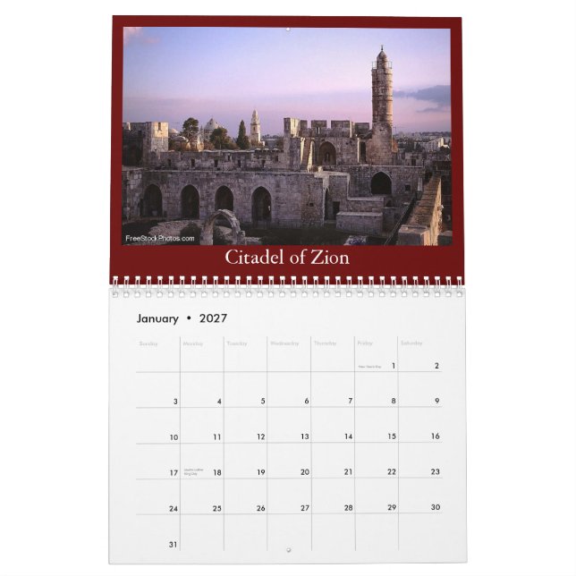Calendario de Israel (Jan 2027)