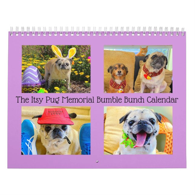 Calendario de Itsy Pug Memorial Bumble Bunch 2022 (Tapa)