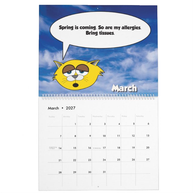 Calendario de Jerry El Gato 2026 (Mar 2027)