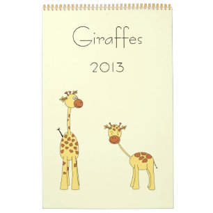 Calendario de jirafas 2013. Personalizados.