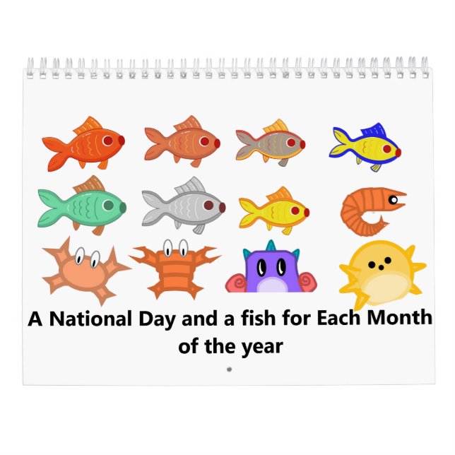 Calendario de juego de peces (Reverso)