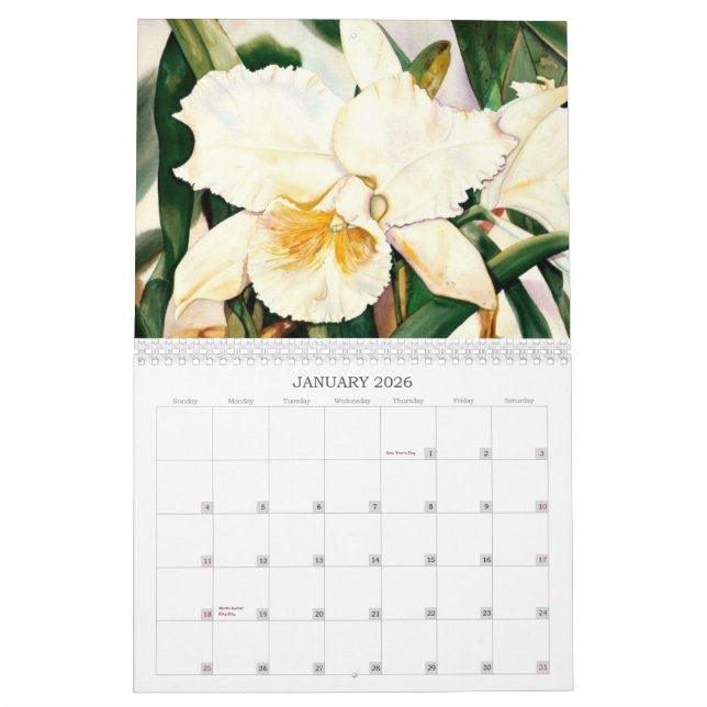 Calendario de la acuarela de Sandra Shelton (Jan 2026)