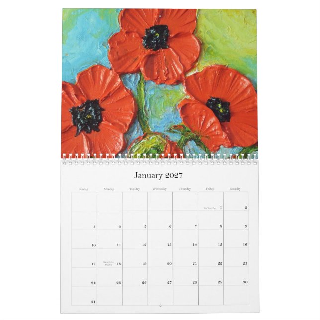 Calendario de la amapola de París (Jan 2027)