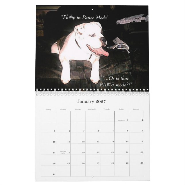Calendario de la cama y del desayuno (Jan 2027)