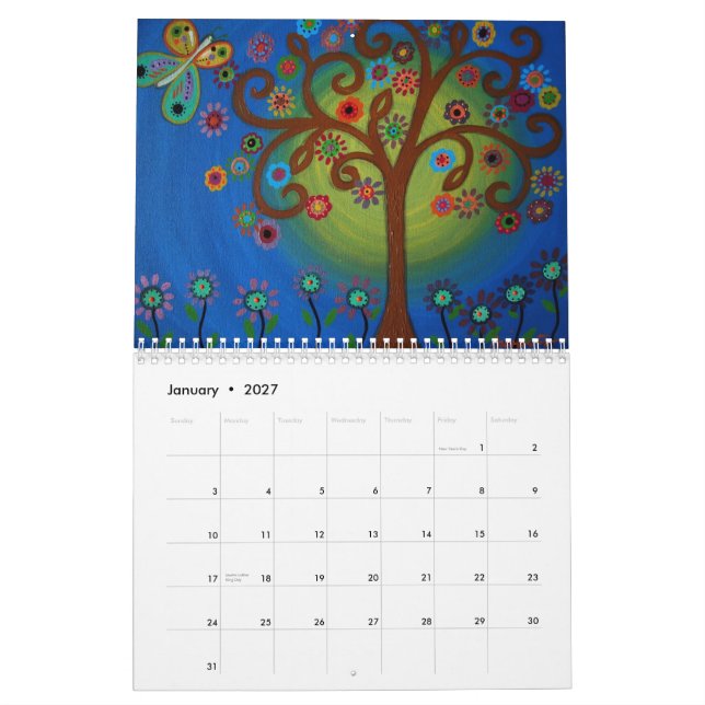 CALENDARIO de la colección 2012 de la pintura de (Jan 2027)