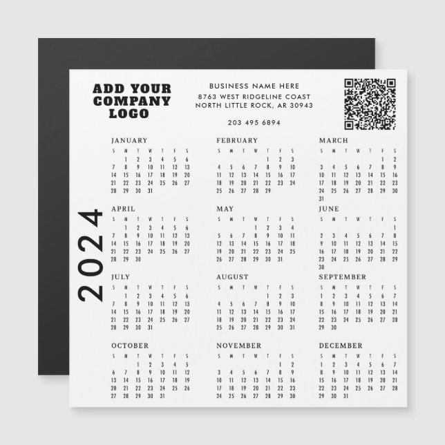 Calendario de la Compañía de logotipos sencillos p (Anverso/Reverso)