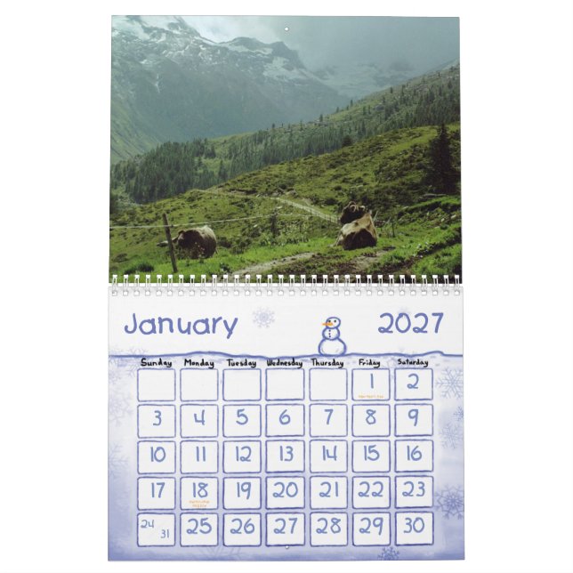 CALENDARIO DE LA CUBIERTA DE LA DIVERSIÓN DE LA (Jan 2027)