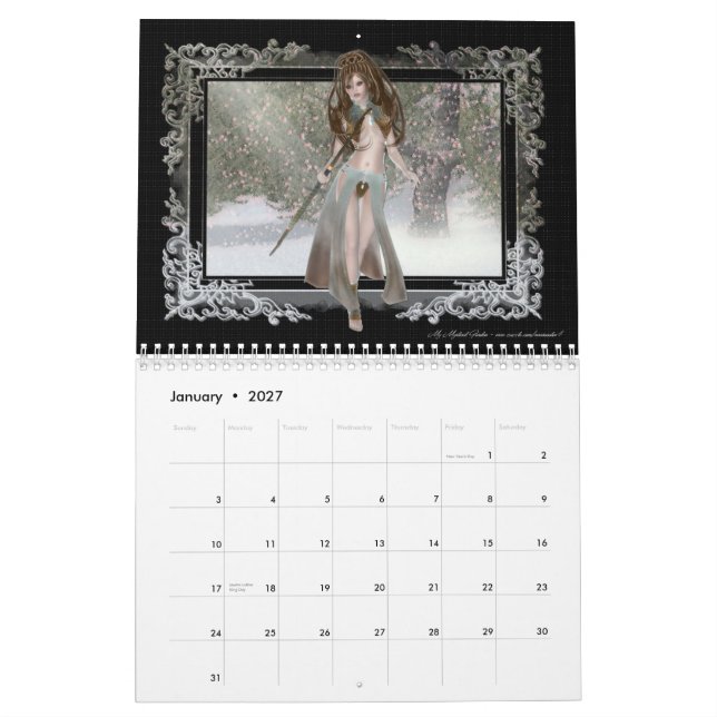 Calendario de la fantasía 2011 de los duendes (Jan 2027)