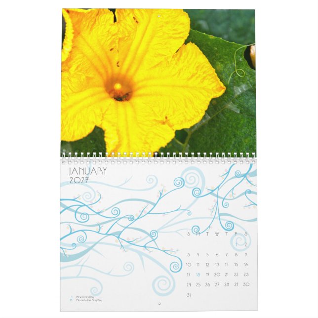 Calendario de la flor de Jamaica (Jan 2027)
