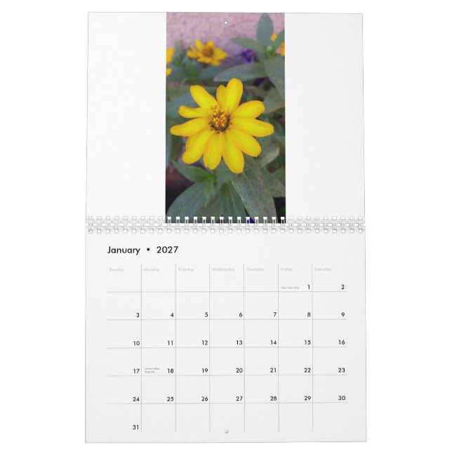 calendario de la flor salvaje (Jan 2027)