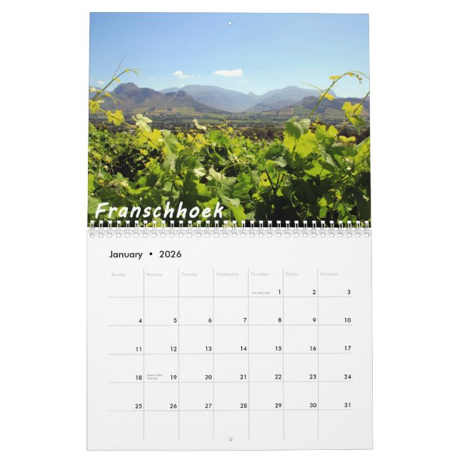 Calendario de la foto del destino del viaje de (Jan 2026)