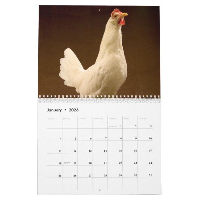 Calendario de la fotografía del animal del campo (Jan 2026)