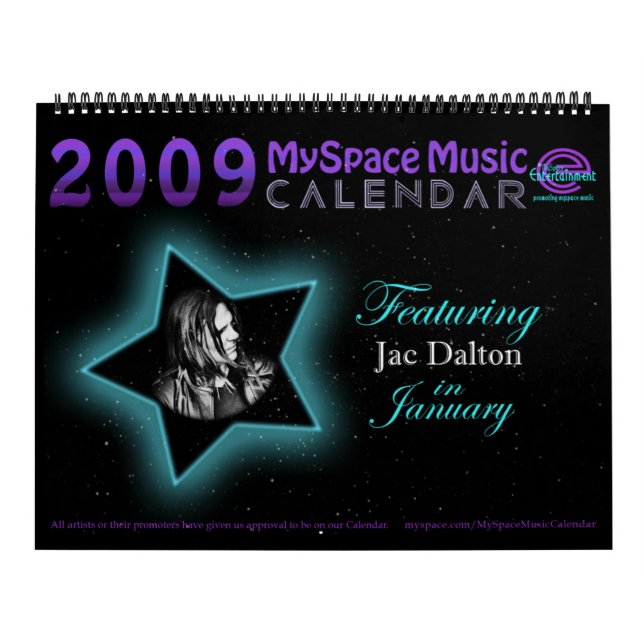 CALENDARIO de la MÚSICA de 2009 MYSPACE que ofrece (Tapa)
