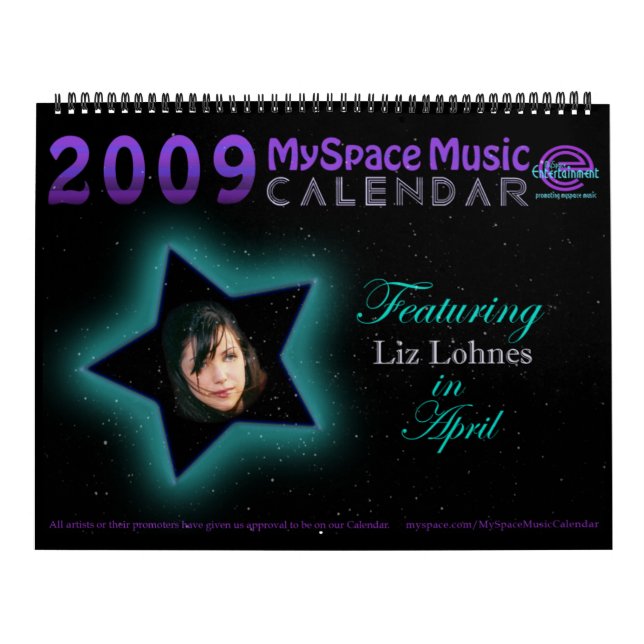 CALENDARIO de la MÚSICA de 2009 MYSPACE que ofrece (Tapa)