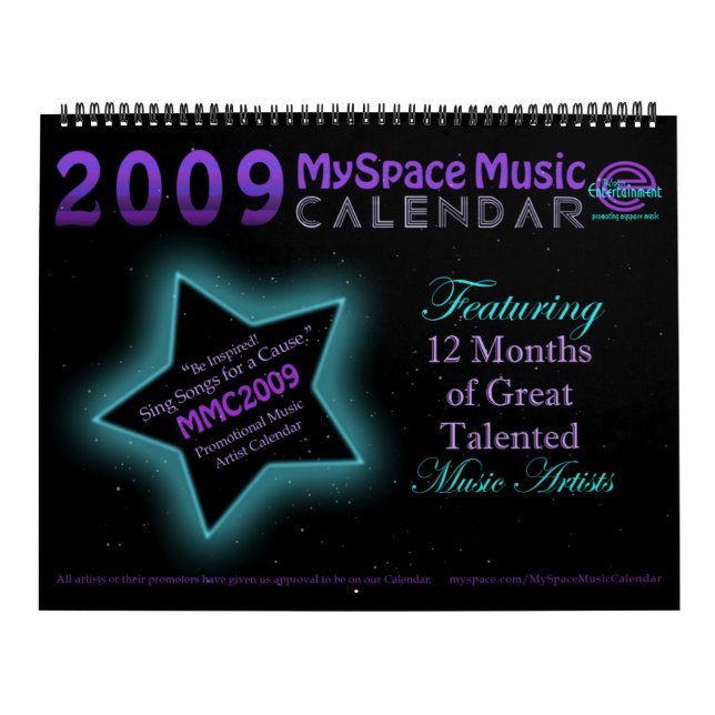 CALENDARIO de la MÚSICA del MMC 2009 MYSPACE - (Tapa)