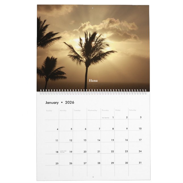 Calendario de la naturaleza de Maui (Jan 2026)