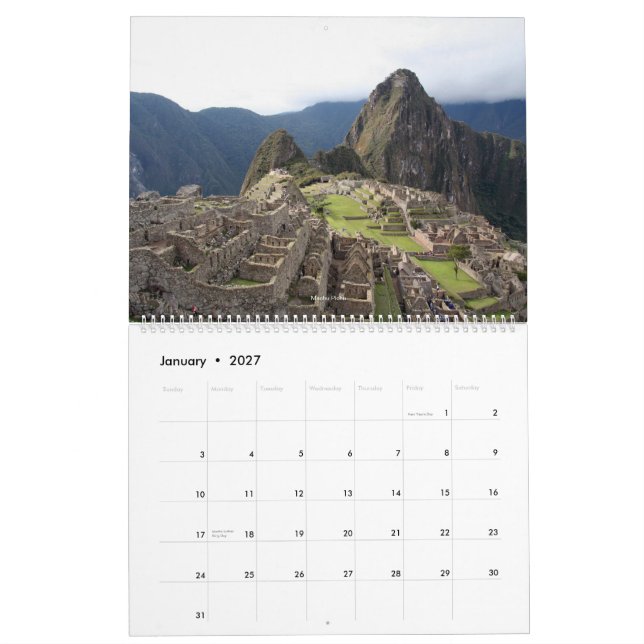 Calendario de la naturaleza de Perú (Jan 2027)
