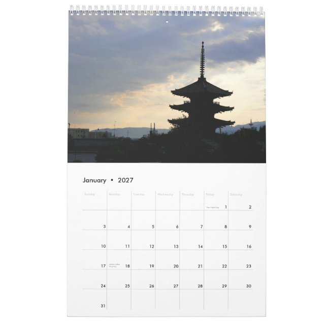 Calendario de la pagoda (Jan 2027)