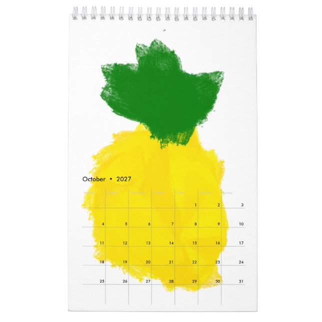 Calendario de la pintura 2016 de la piña (Oct 2027)