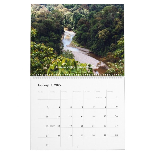Calendario de la selva tropical de Borneo (Jan 2027)