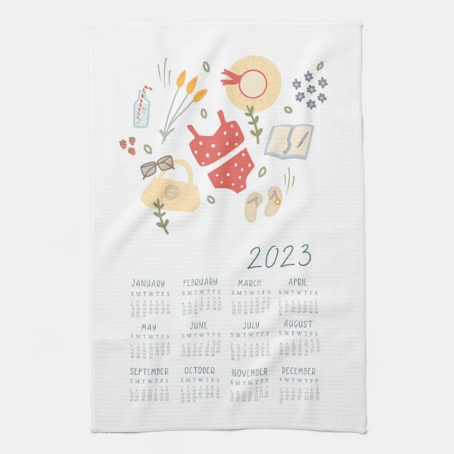 Calendario de la toalla de té 2023 Comida picnica  (Vertical)